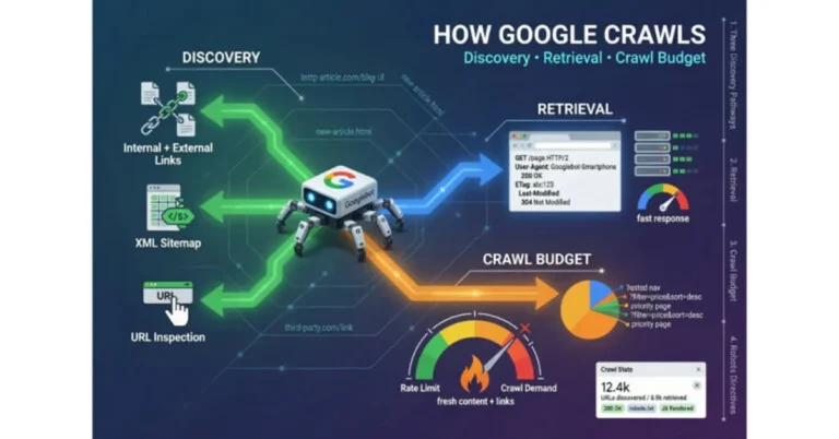 image showing how google crawl -discover-retrieval-crawl-bufget