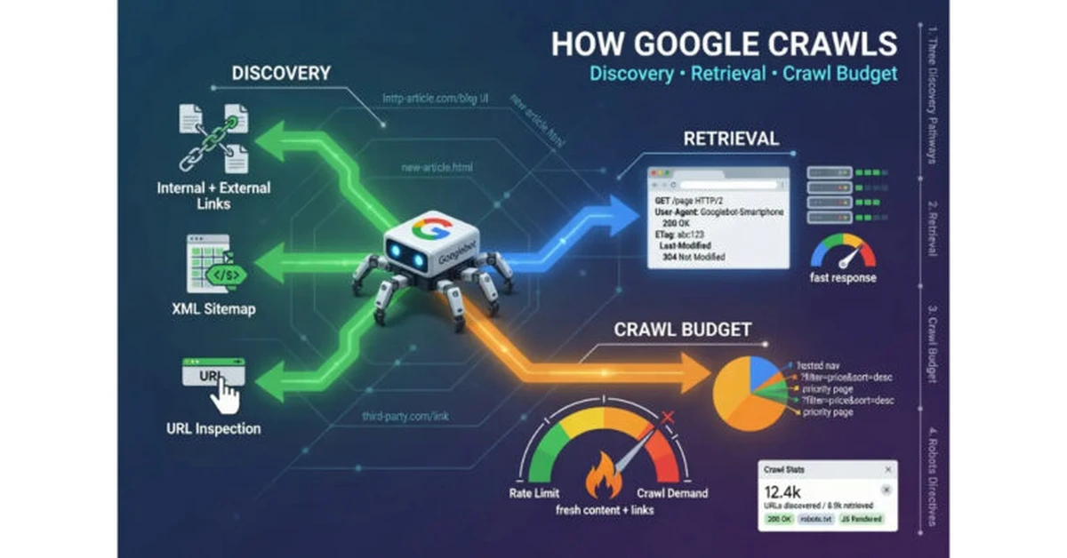 image showing how google crawl -discover-retrieval-crawl-bufget