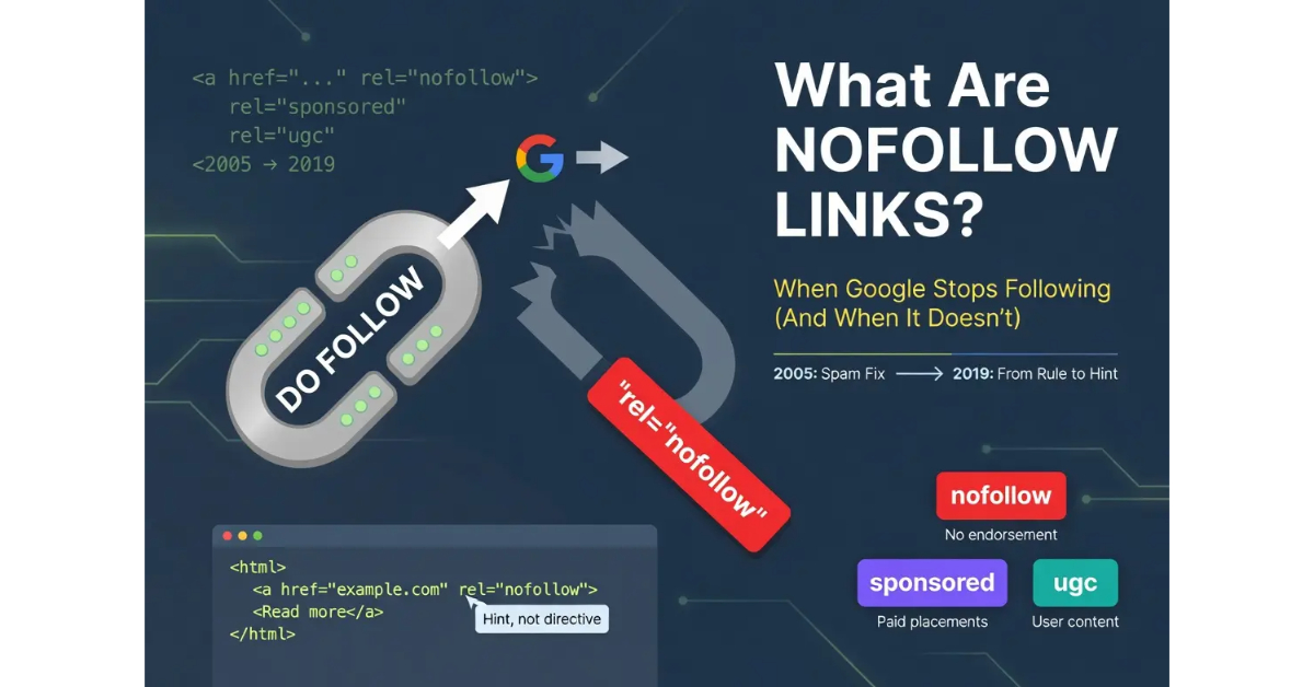 Image showing what are no follow links and when google stops following